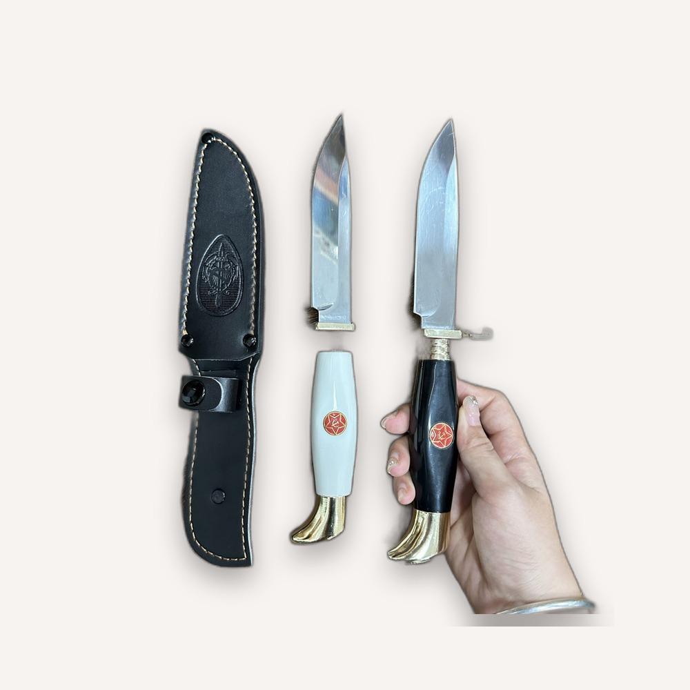 440c Stainless-Handle Fixed-Blade Knife