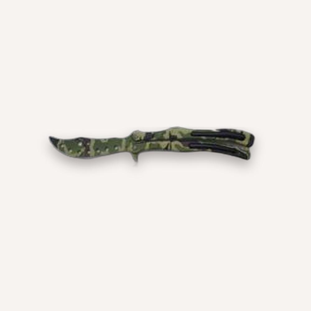 Butterfly Knife — Green Skeleton Handle