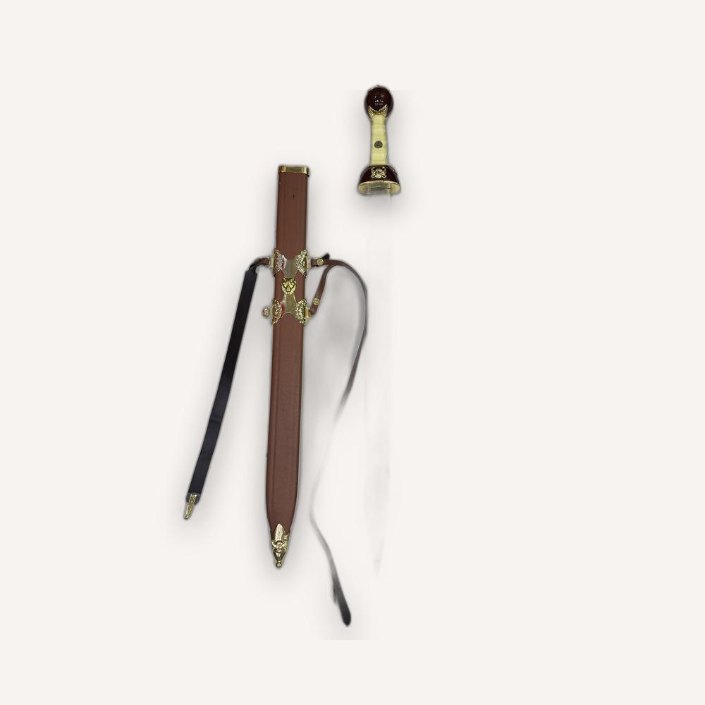 Carbon Golden-Handle Fixed-Blade Knife