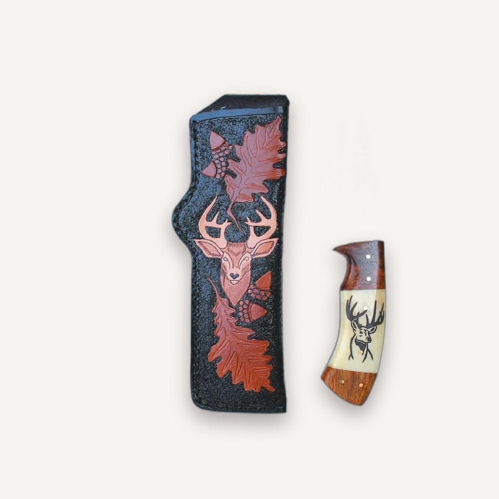 Custom Damascus Deer Skinner Knife