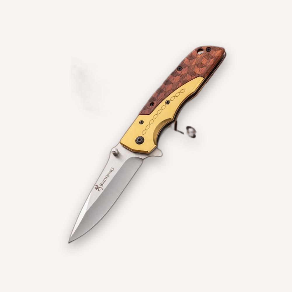 Folding Pocket Knife — 22cm, Honeycomb Wood Handle