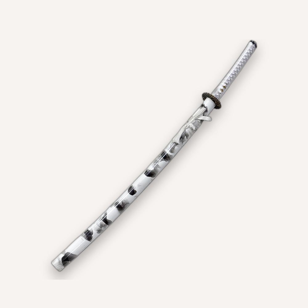 Dragon-Pattern Katana, White & Blue